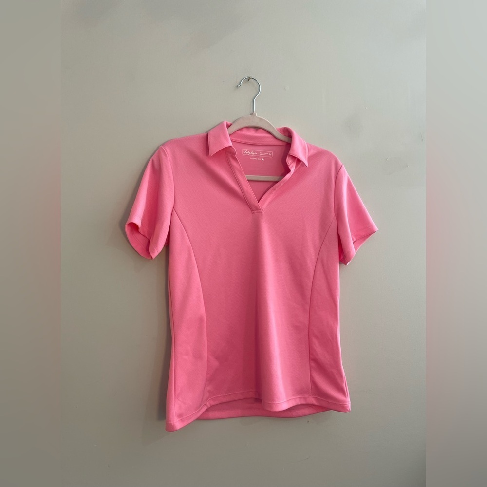 Lady Hagen Pink Collared Short Sleeve Golf Shirt Hydro-Dry
